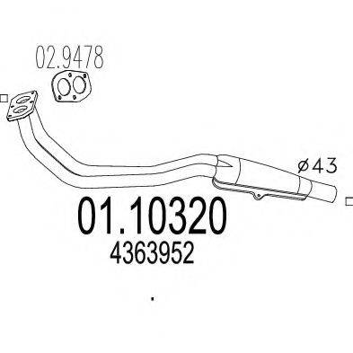 MTS 0110320 Труба вихлопного газу