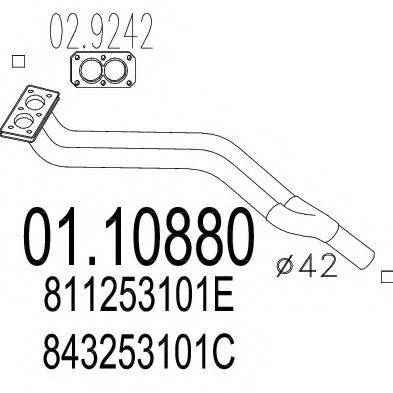 MTS 0110880 Труба вихлопного газу