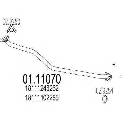 MTS 0111070 Труба вихлопного газу