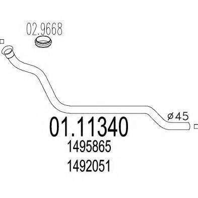 MTS 0111340 Труба вихлопного газу