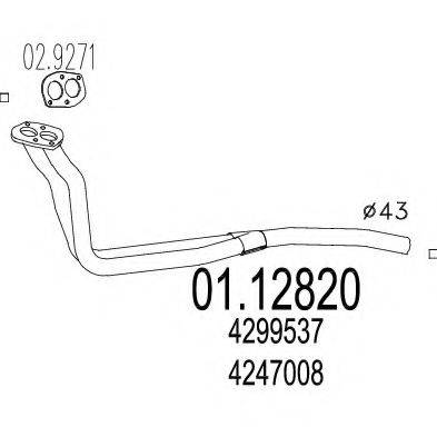 MTS 0112820 Труба вихлопного газу