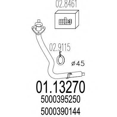 MTS 0113270 Труба вихлопного газу