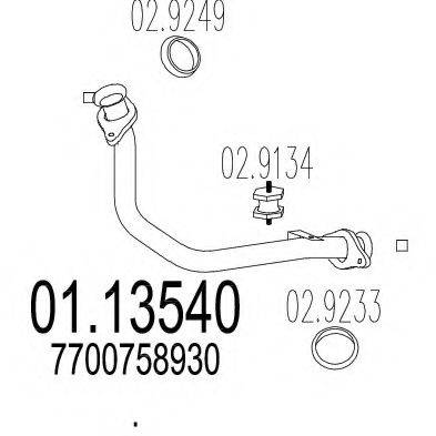 MTS 0113540 Труба вихлопного газу
