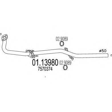 MTS 0113980 Труба вихлопного газу