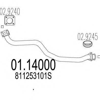 MTS 0114000 Труба вихлопного газу