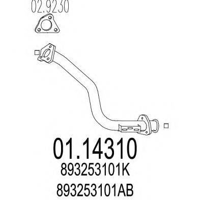 MTS 0114310 Труба вихлопного газу