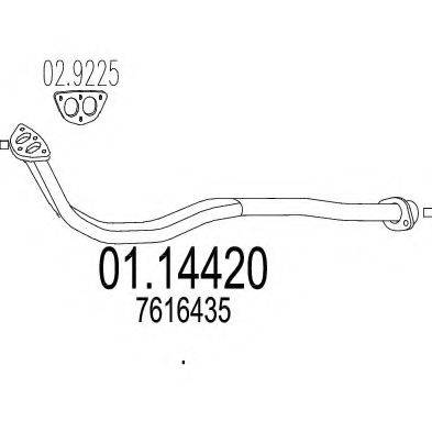 MTS 0114420 Труба вихлопного газу