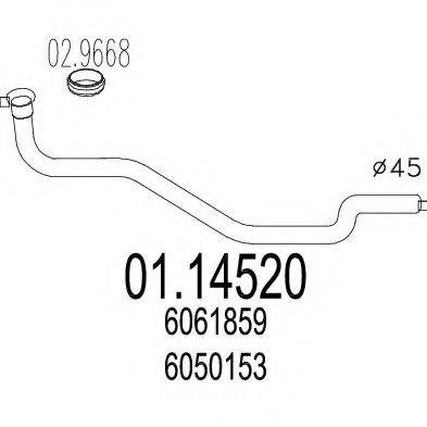 MTS 0114520 Труба вихлопного газу
