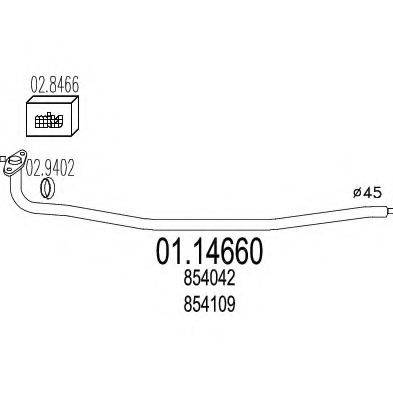 MTS 0114660 Труба вихлопного газу