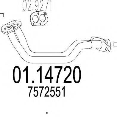 MTS 0114720 Труба вихлопного газу