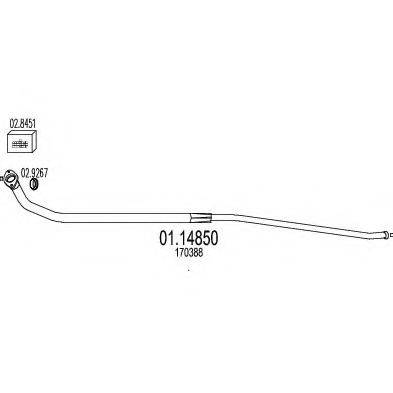 MTS 0114850 Труба вихлопного газу