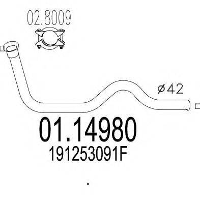 MTS 0114980 Труба вихлопного газу