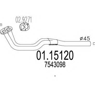 MTS 0115120 Труба вихлопного газу