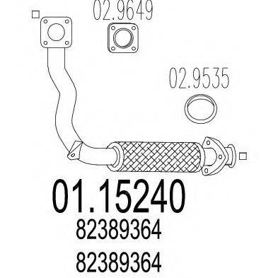 MTS 0115240 Труба вихлопного газу