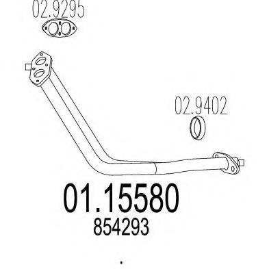 MTS 0115580 Труба вихлопного газу