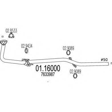 MTS 0116000 Труба вихлопного газу