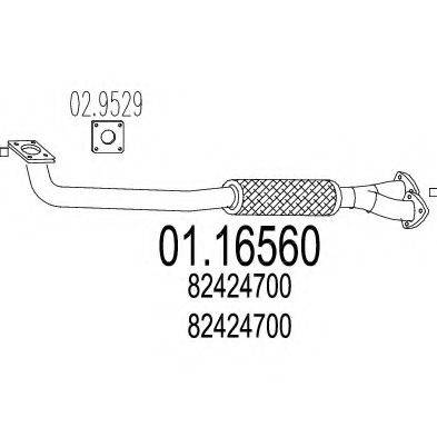 MTS 0116560 Труба вихлопного газу