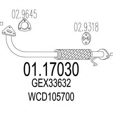 MTS 0117030 Труба вихлопного газу