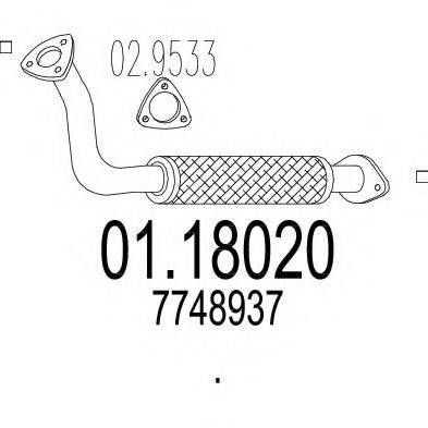 MTS 0118020 Труба вихлопного газу