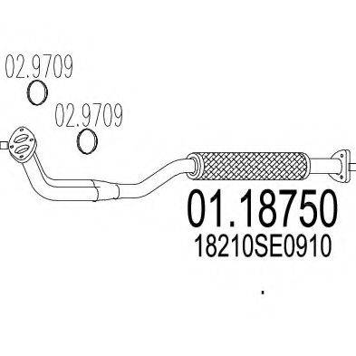 MTS 0118750 Труба вихлопного газу