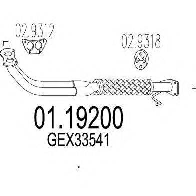 MTS 0119200 Труба вихлопного газу