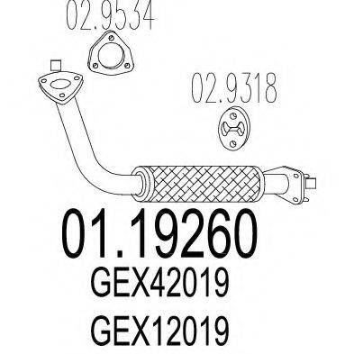 MTS 0119260 Труба вихлопного газу