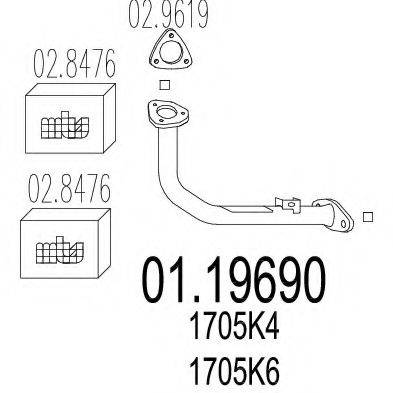 MTS 0119690 Труба вихлопного газу