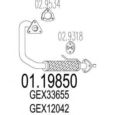 MTS 0119850 Труба вихлопного газу