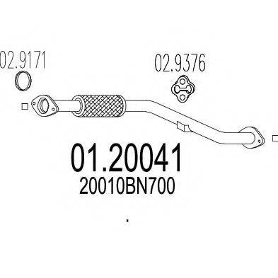 MTS 0120041 Труба вихлопного газу