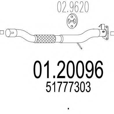 MTS 0120096 Труба вихлопного газу