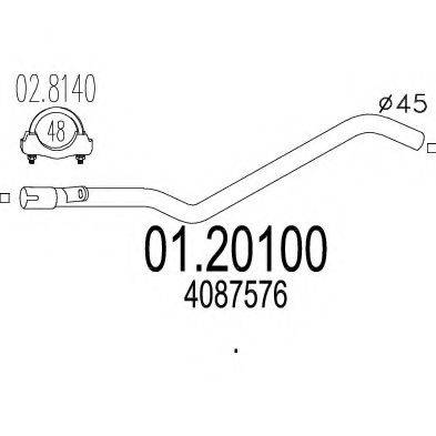 MTS 0120100 Труба вихлопного газу