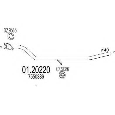 MTS 0120220 Труба вихлопного газу