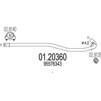 MTS 0120360 Труба вихлопного газу
