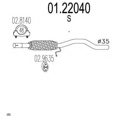 MTS 0122040 Труба вихлопного газу
