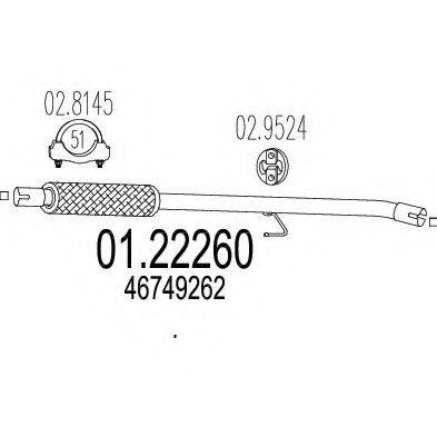 MTS 0122260 Труба вихлопного газу
