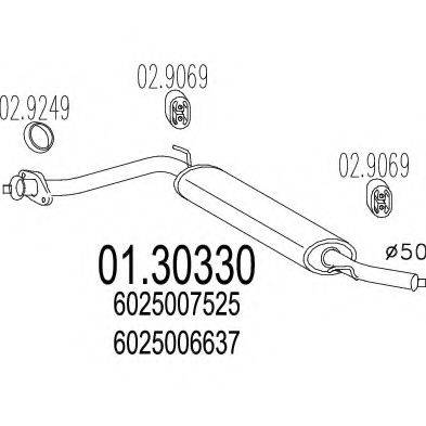 MTS 0130330 Передглушувач вихлопних газів