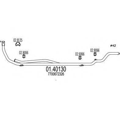 MTS 0140130 Труба вихлопного газу