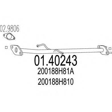 MTS 0140243 Труба вихлопного газу