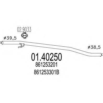 MTS 0140250 Труба вихлопного газу