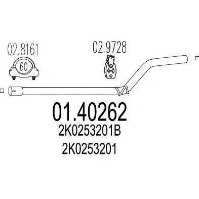 MTS 0140262 Труба вихлопного газу