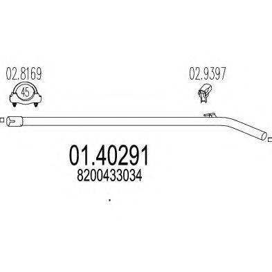 MTS 0140291 Труба вихлопного газу