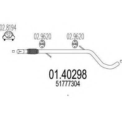 MTS 0140298 Труба вихлопного газу