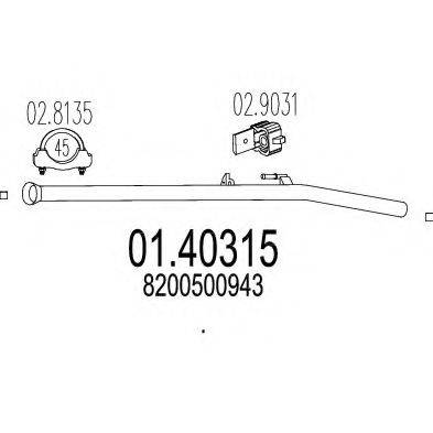 MTS 0140315 Труба вихлопного газу