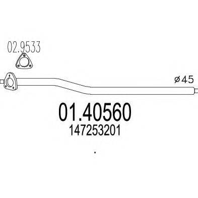 MTS 0140560 Труба вихлопного газу