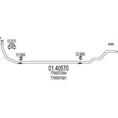 MTS 0140570 Труба вихлопного газу