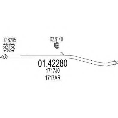 MTS 0142280 Труба вихлопного газу