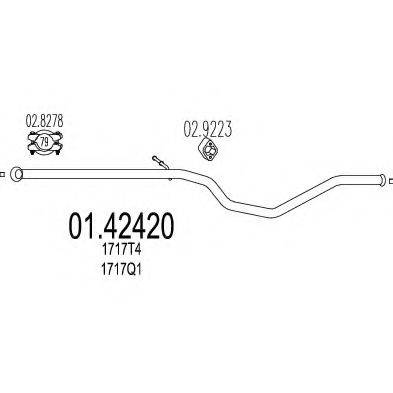 MTS 0142420 Труба вихлопного газу