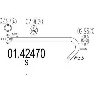 MTS 0142470 Труба вихлопного газу