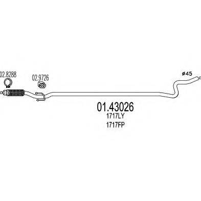 MTS 0143026 Труба вихлопного газу