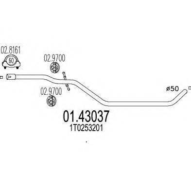 MTS 0143037 Труба вихлопного газу